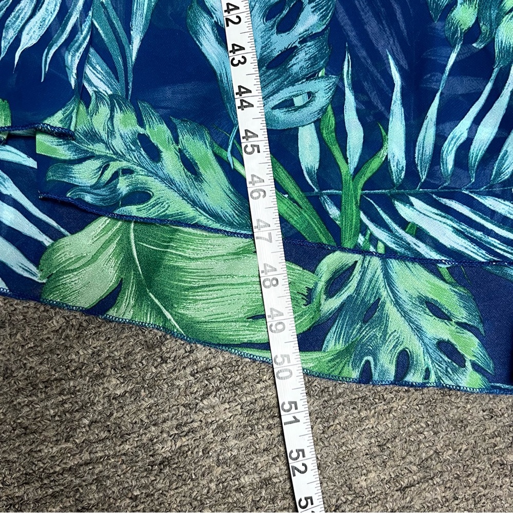 Rabbit Rabbit Rabbit Tropical Flowy V-Neck Asymmetrical Dress Vacation Size 18 - Picture 10 of 10
